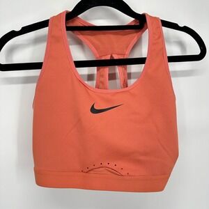 Nike Dri-FIT Women's Sports Bra‎ Medium Orange Racerback Athletic Training Top